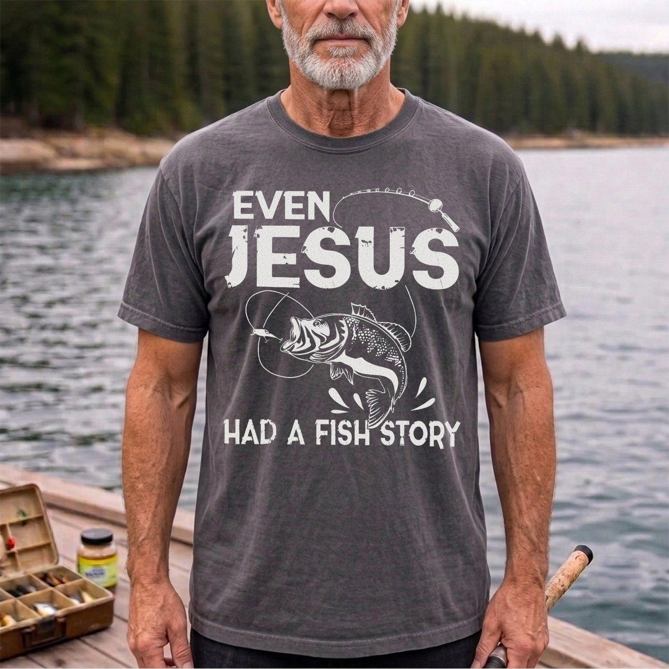 Even Jesus Had a Fish Story Funny Fishing Shirt