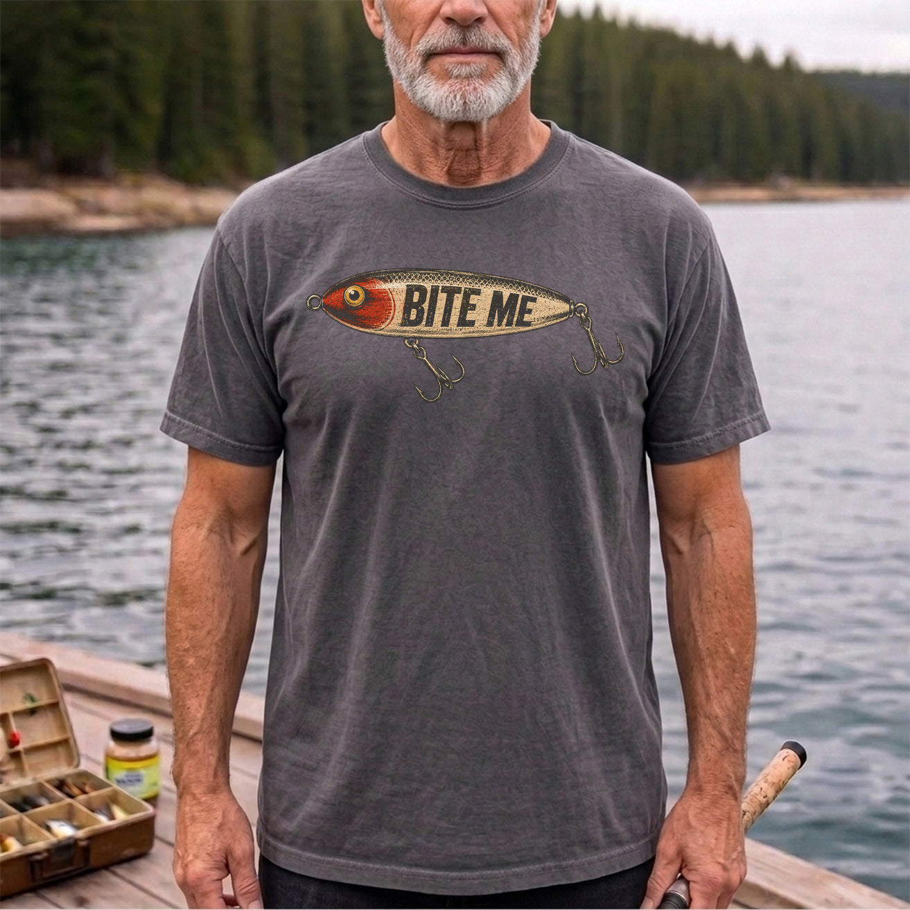 Bite Me Funny Fishing Lure T Shirt