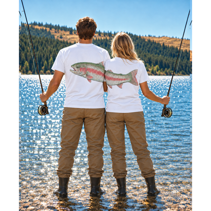 Matching Rainbow Trout Fishing Couple T-Shirt, Gift for Him, Her