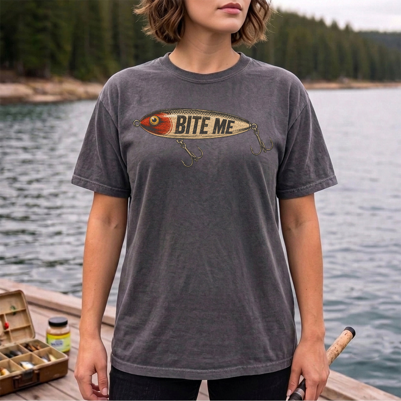 Bite Me Funny Fishing Lure T Shirt