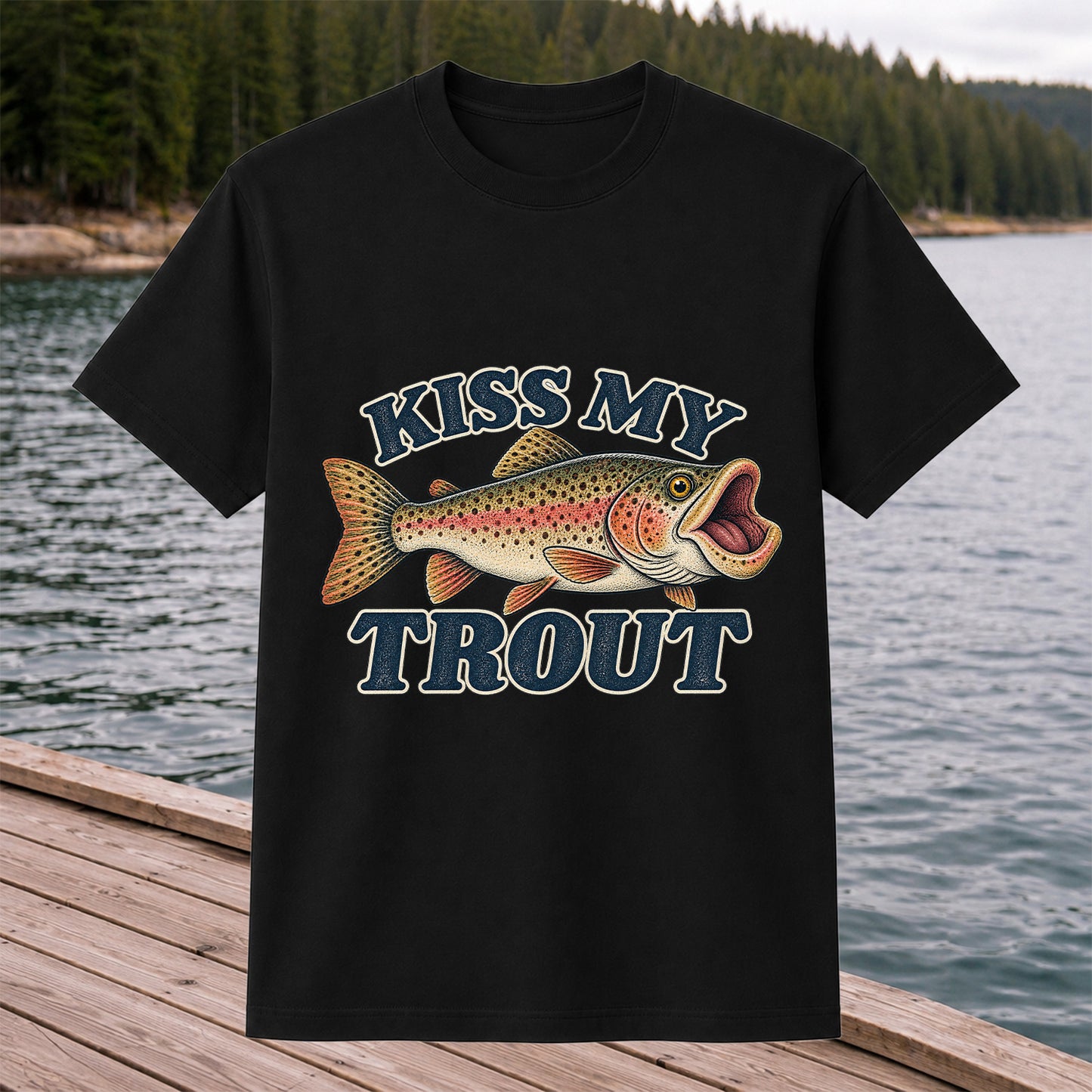 Kiss My Trout Funny Trout Fishing T-Shirt