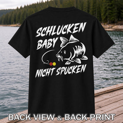 Schlucken Baby Nicht Spucken Funny Bass Fishing T-Shirt | Back Print