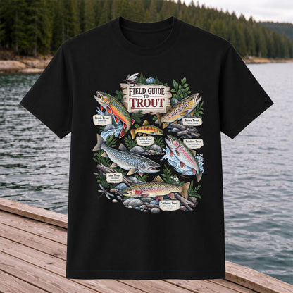 Field Guide to Trout Vintage Freshwater Fishing Graphic T-Shirt