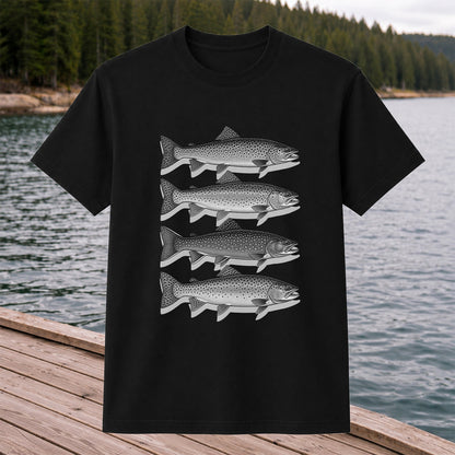 Vintage Trout Collection Freshwater Fishing Graphic T-Shirt