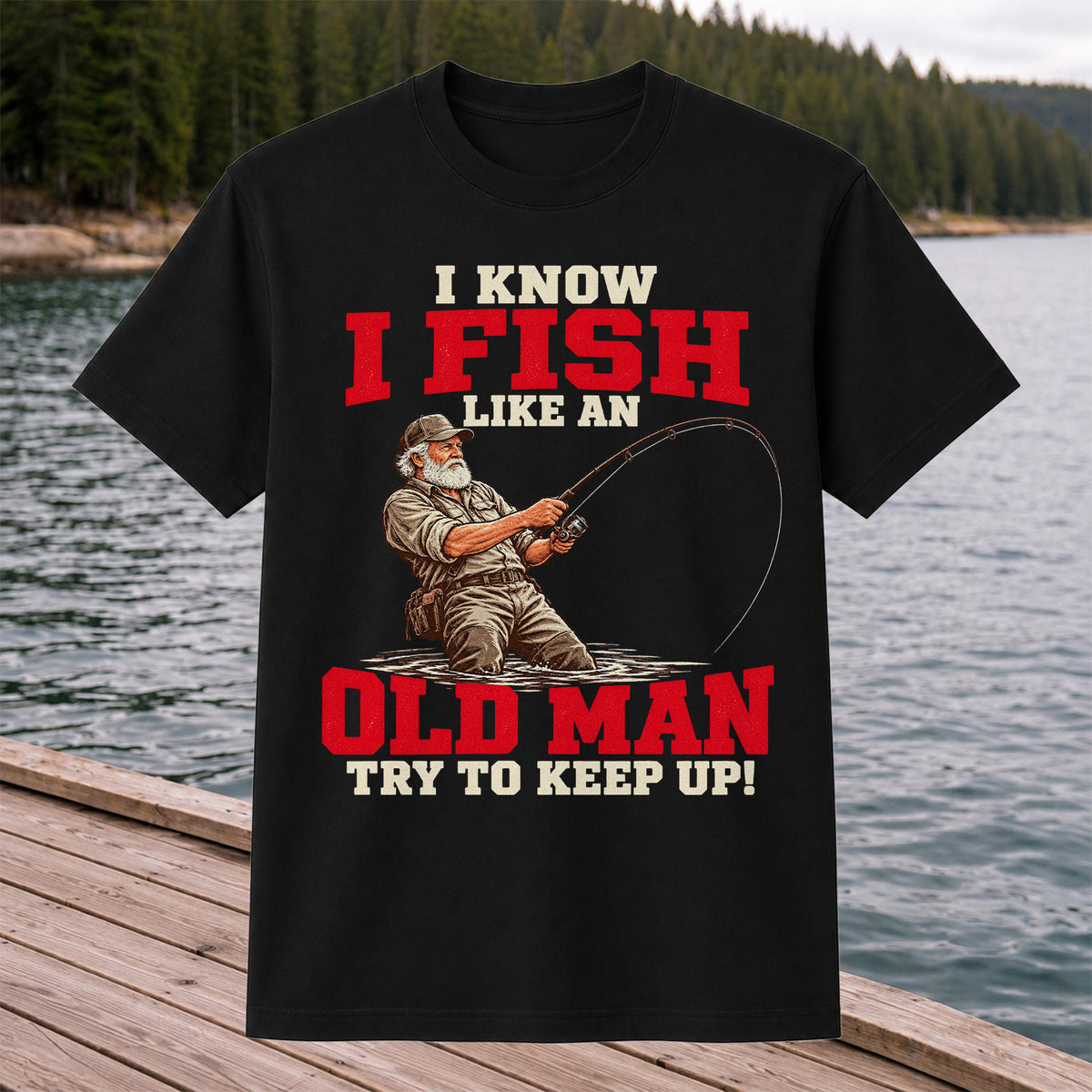 Vintage Angler Fly Fishing Graphic T-Shirt