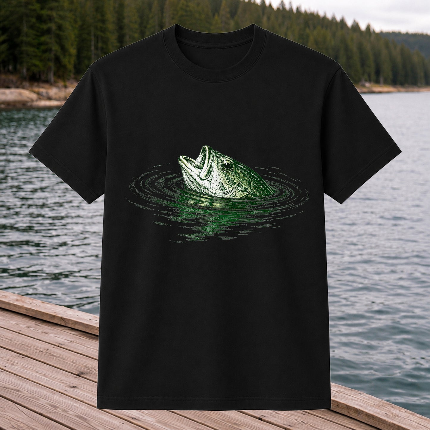 Bass Fishing T-Shirt, Vintage Largemouth Bass Graphic Tee for Anglers