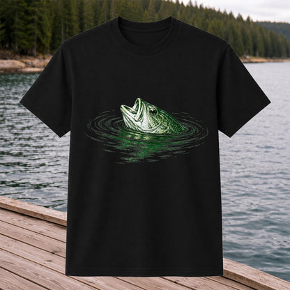 Bass Fishing T-Shirt, Vintage Largemouth Bass Graphic Tee for Anglers