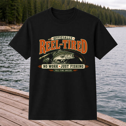 Retired Bass Fishing No Work Graphic T-Shirt