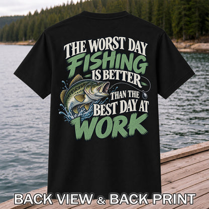 Largemouth Bass Fishing Humor Graphic T-Shirt | Back Print