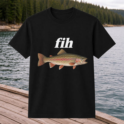 Fih Rainbow Trout Minimalist Fishing Graphic T-Shirt