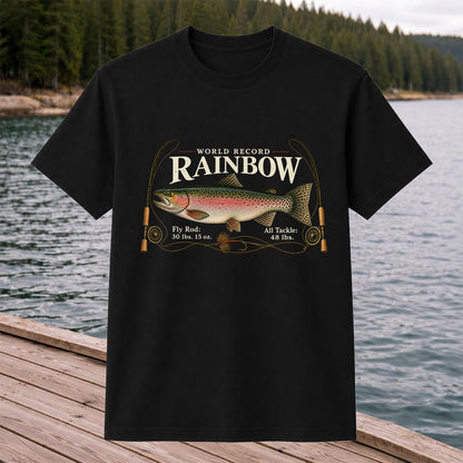 World Record Rainbow Trout Fly Fishing Graphic T-Shirt