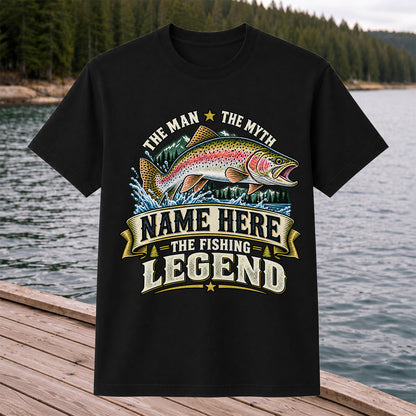 Personalized The Man The Myth The Fishing Legend Rainbow Trout T-Shirt