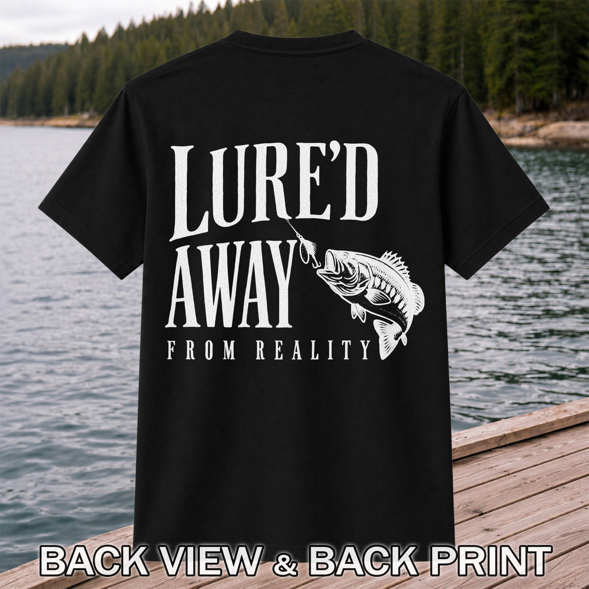 Largemouth Bass Fishing Lure Graphic T-Shirt | Back Print
