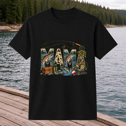Mama Rainbow Trout Fly Fishing Vintage Graphic T-Shirt