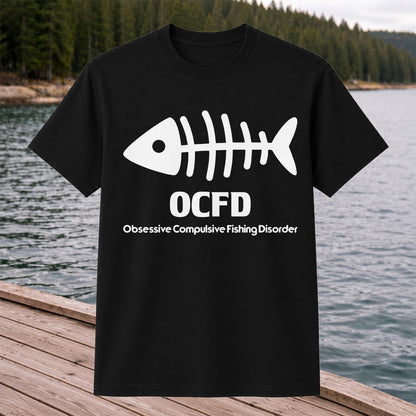 Funny Fish Skeleton Fishing Graphic T-Shirt