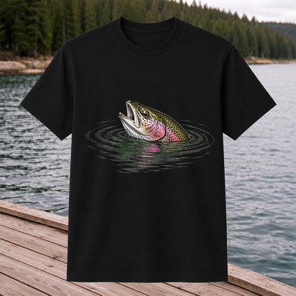 Rainbow Trout Fishing T-Shirt, Fly Fishing Tee for Anglers