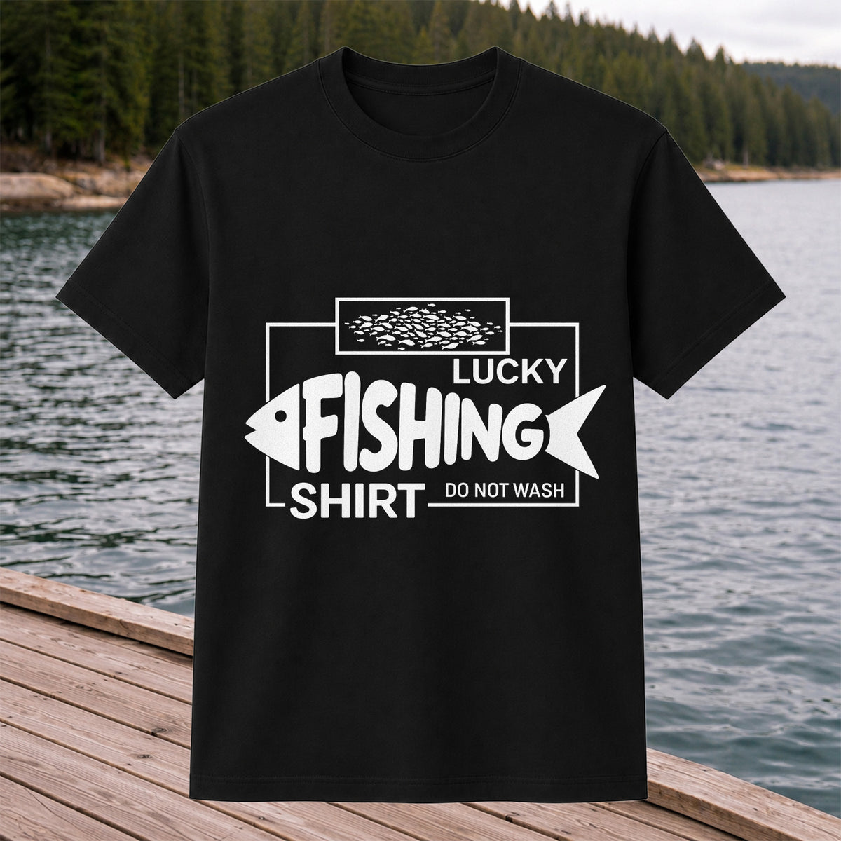 Lucky Fishing Shirt Do Not Wash Funny Fish Graphic T-Shirt
