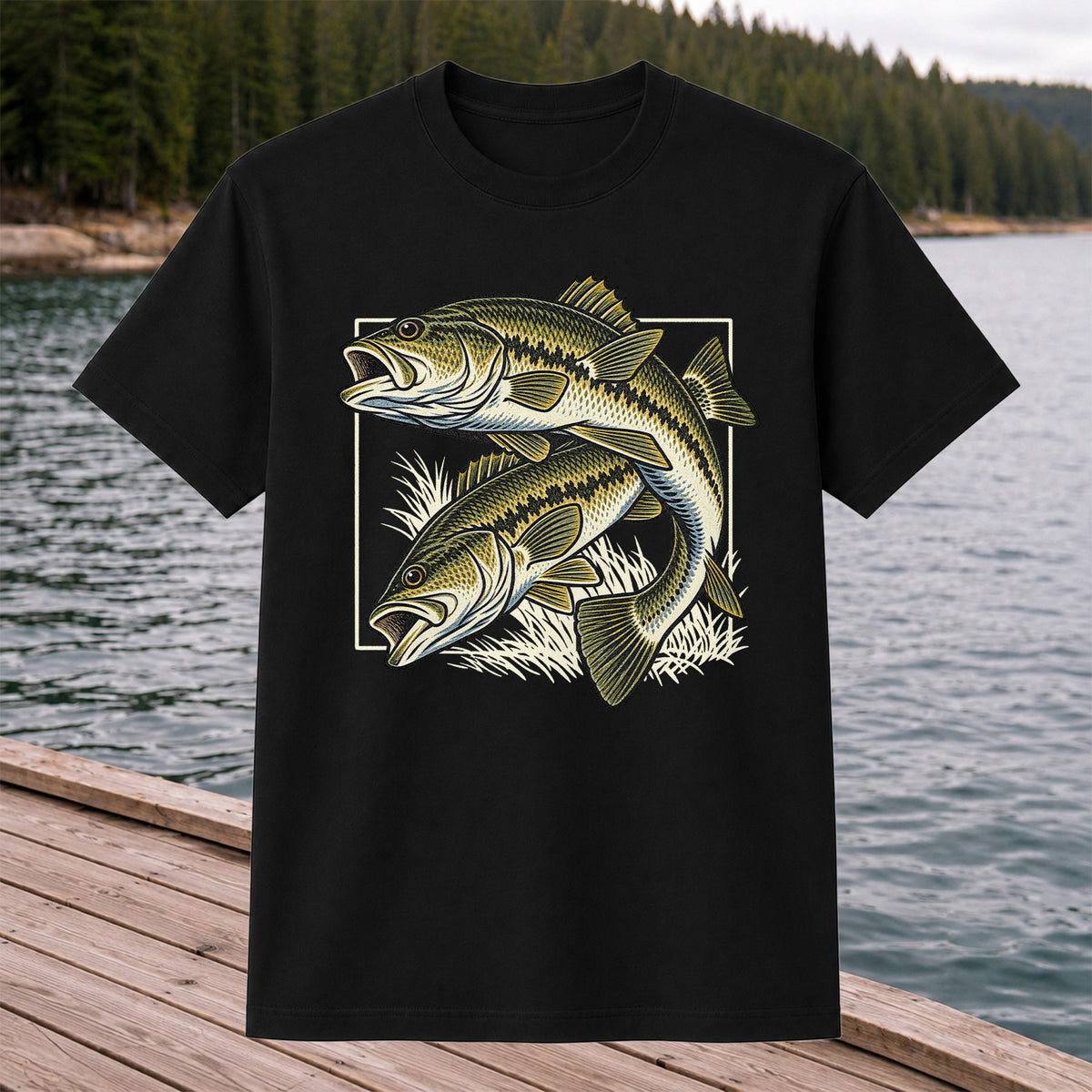 Vintage Bass Fishing Graphic T-Shirt