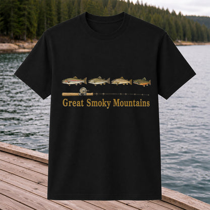Great Smoky Mountains Trout Fishing T-Shirt