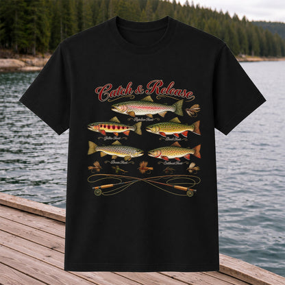 Catch & Release Trout Species Fly Fishing Graphic T-Shirt