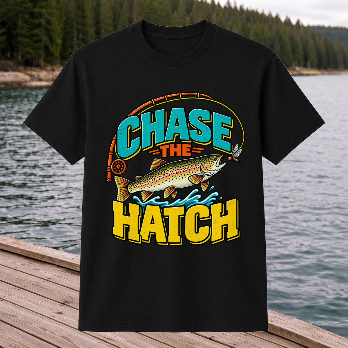 Chase the Hatch Brown Trout Fly Fishing T-Shirt