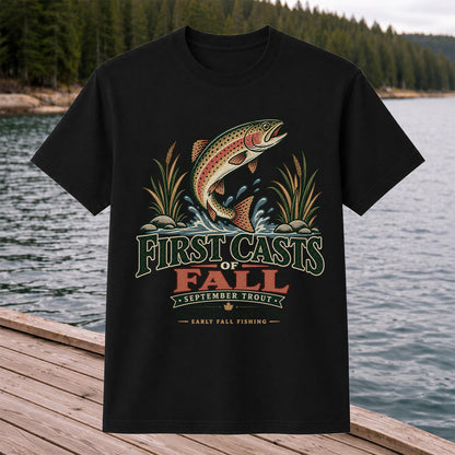 First Casts of Fall September Trout Fishing Graphic T-Shirt