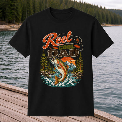 Reel Cool Dad Trout Fishing Graphic T-Shirt