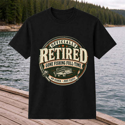 Officially Retired Gone Fishing Full-Time Bass Fishing T-Shirt