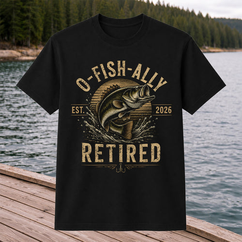 O-Fish-Ally Retired Bass Fishing T-Shirt