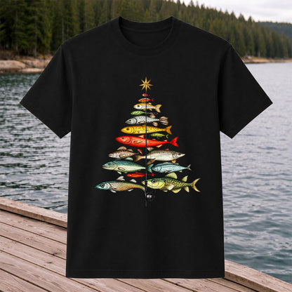 Vintage Fish Collection Fishing Rod Graphic T-Shirt