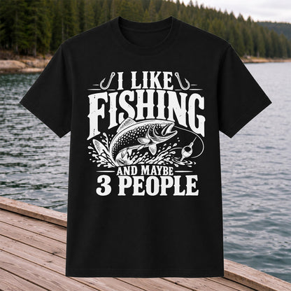 Funny Trout Fishing Three People Graphic T-Shirt