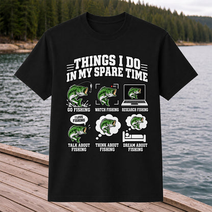 Things I Do in My Spare Time Funny Bass Fishing T-Shirt
