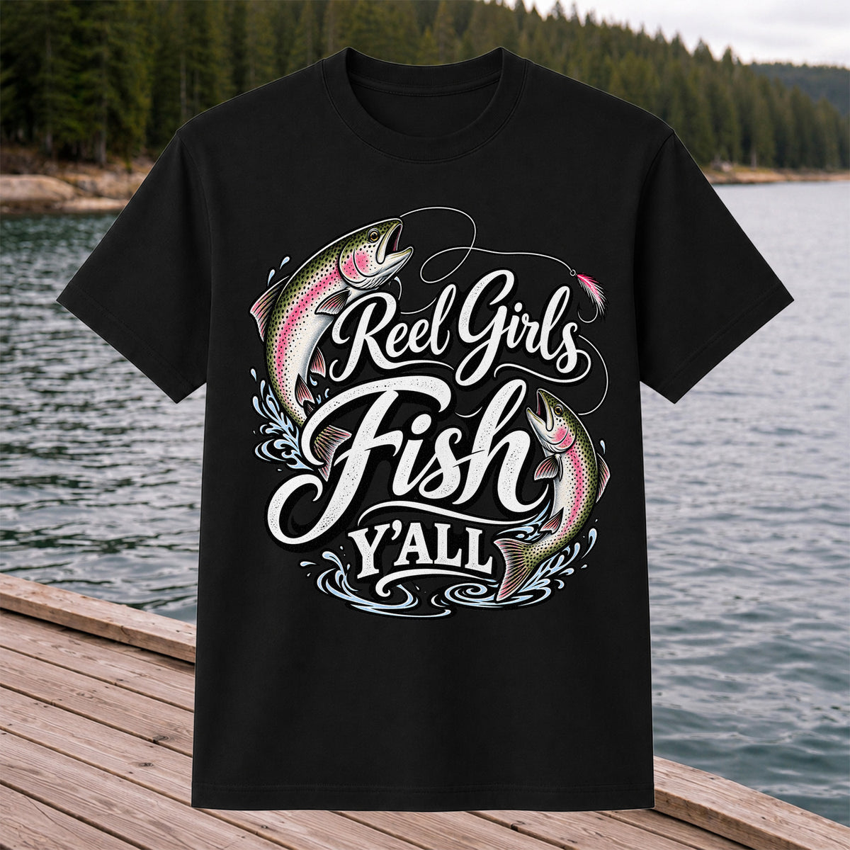 Reel Girls Fish Y'all Rainbow Trout Women's Fishing T-Shirt