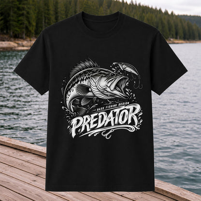 Predator Bass Fishing Design Largemouth Bass Graphic T-Shirt