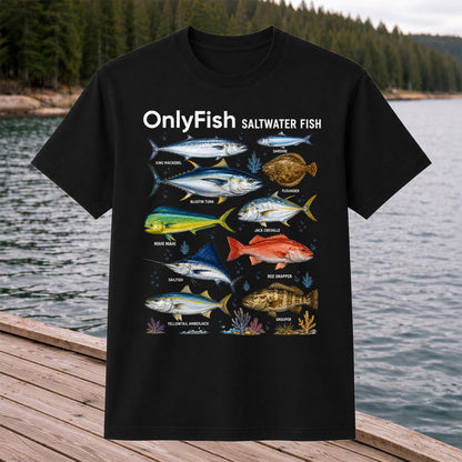 OnlyFish Saltwater Fish Identification T-Shirt