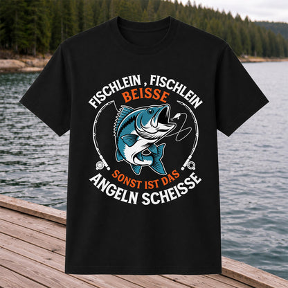 Fischlein Fischlein Beisse Funny Fishing Graphic T-Shirt