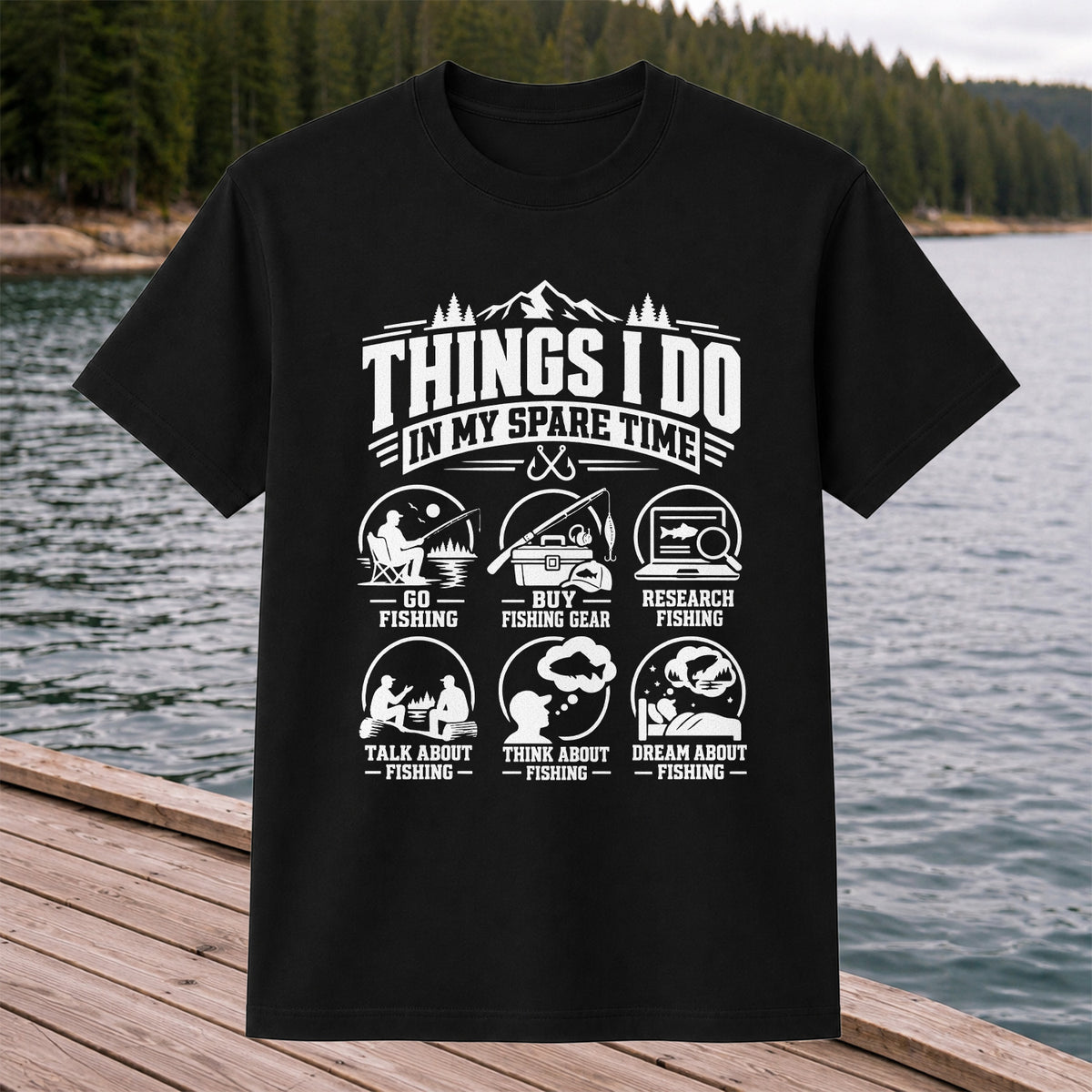 Things I Do in My Spare Time Funny Fishing T-Shirt