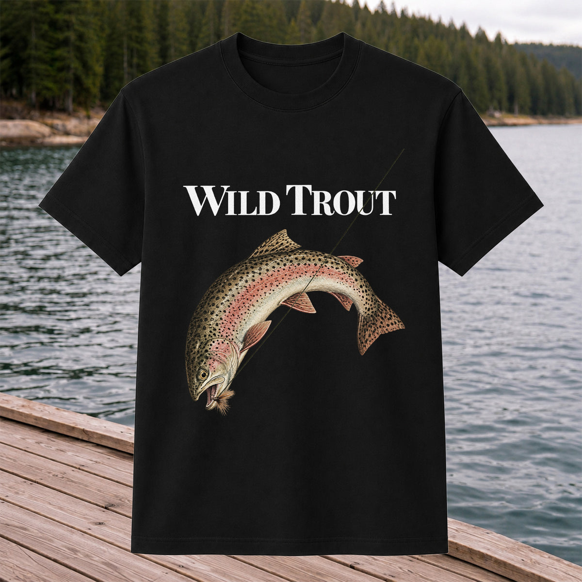 Wild Trout Rainbow Trout Fishing Graphic T-Shirt