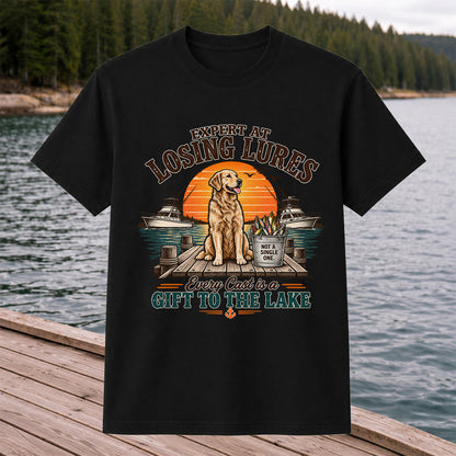 Expert at Losing Lures Golden Retriever Funny Fishing T-Shirt