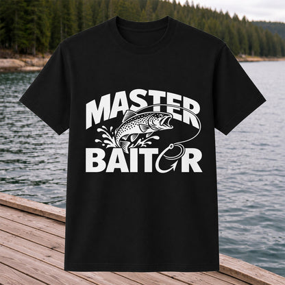 Master Baiter Funny Trout and Fishing Hook T-Shirt