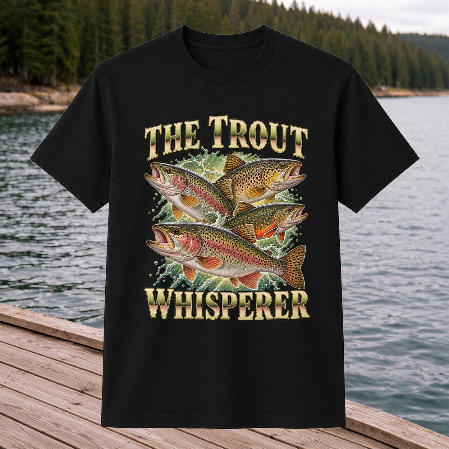 The Trout Whisperer Freshwater Fishing Graphic T-Shirt