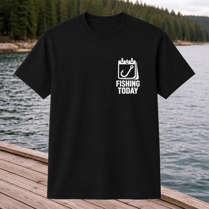 Fishing Today Calendar and Hook Minimalist Graphic T-Shirt