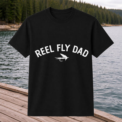 Reel Fly Dad Fly Fishing Lure Graphic T-Shirt