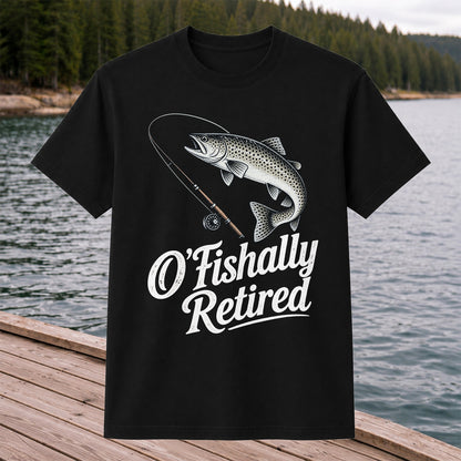 Retired Trout Fishing Rod Graphic T-Shirt
