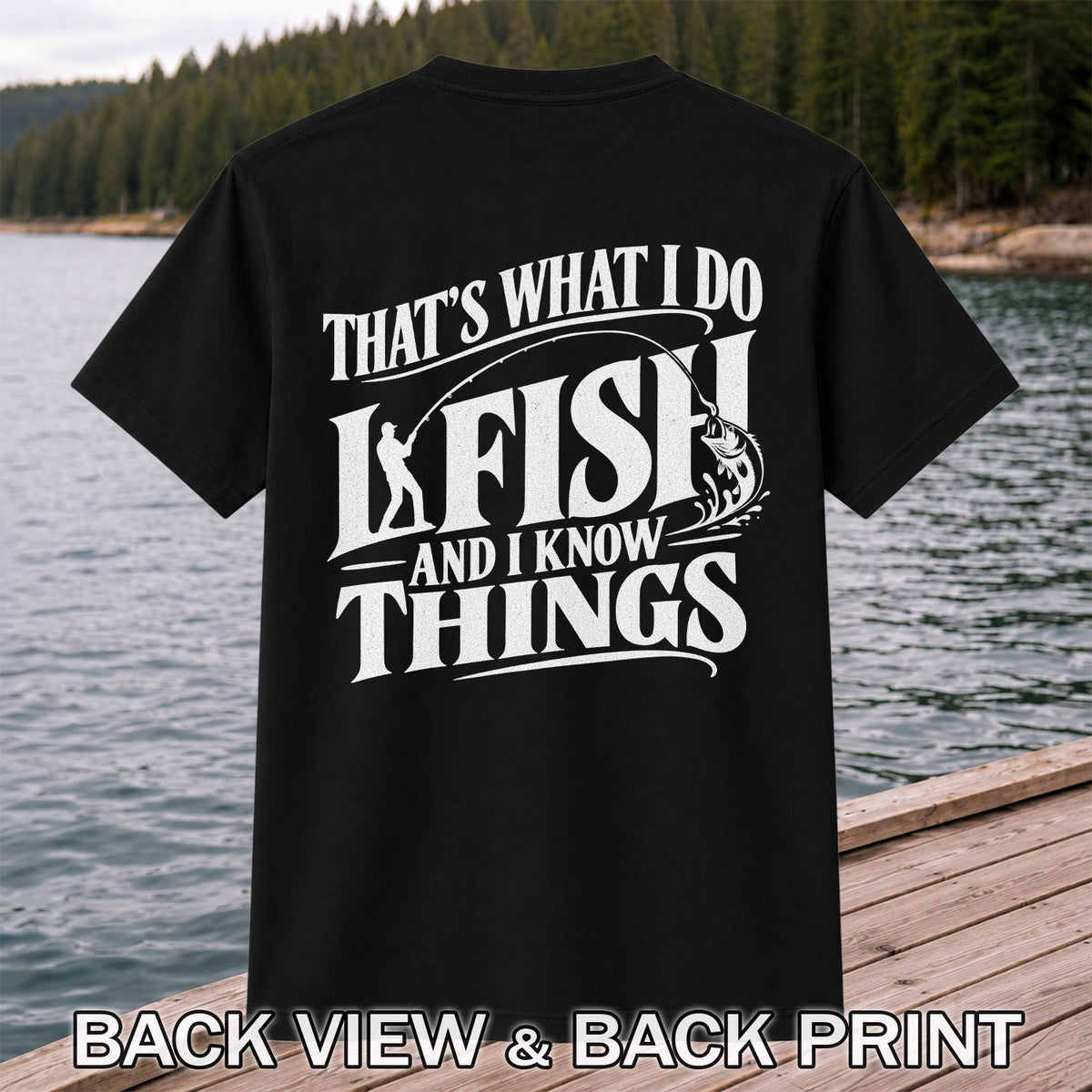 That's What I Do I Fish Funny Fishing T-Shirt | Back Print