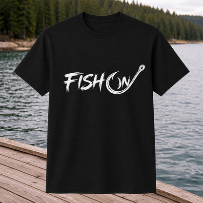 Fish On Fishing Hook Graphic T-Shirt