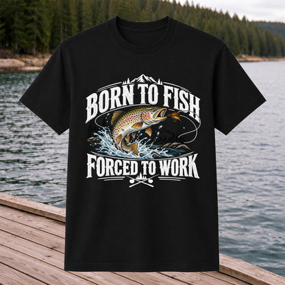 Brown Trout Mountain Lake Fishing Graphic T-Shirt