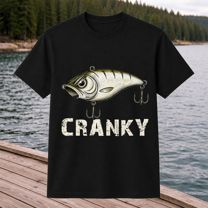 Cranky Vintage Crankbait Fishing Lure Graphic T-Shirt