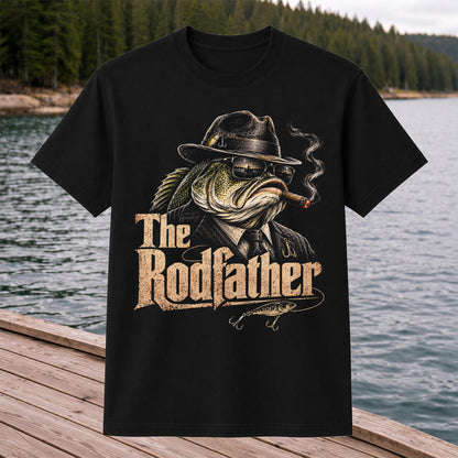 The Rodfather Funny Bass Fishing Shirt
