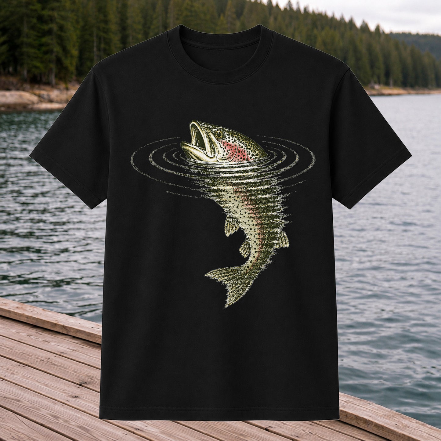 Trout Fishing T-Shirt River Fishing Vintage Angler Tee